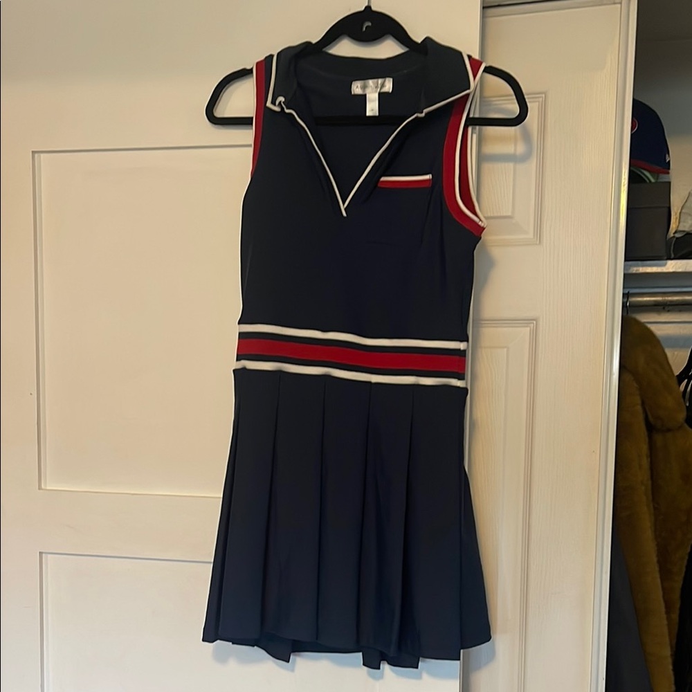 Aqua x Venus Williams Sleeveless Dress with Red and White Stripes